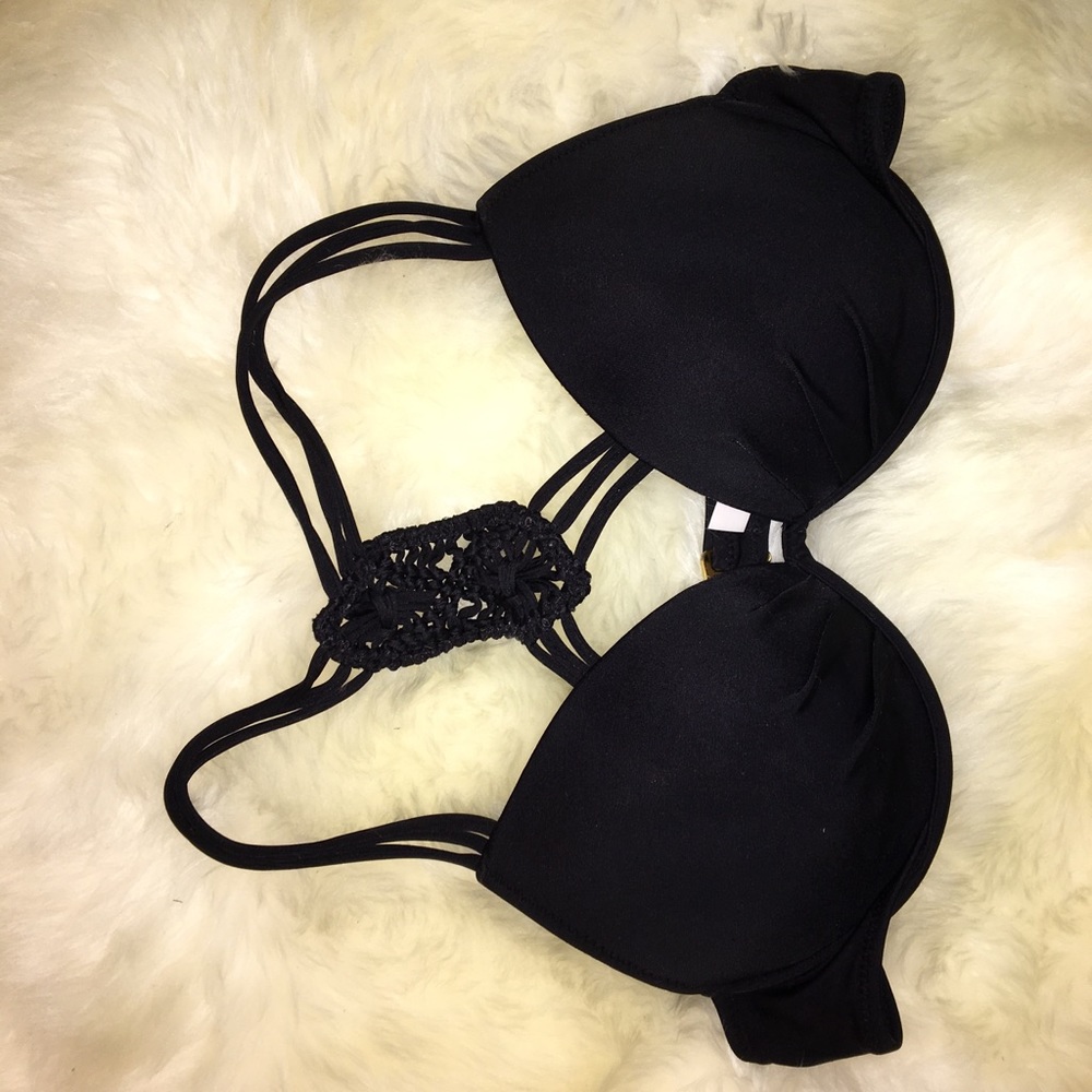 Black Straps Bikini Top
